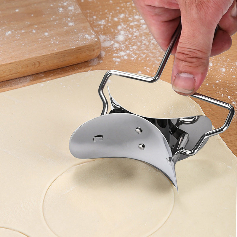 430 Stainless Steel Dumpling Maker Household Small Hand Push Cutting Dumpling Skin Machine Making Dumpling Skin Mold Kitchen Tool