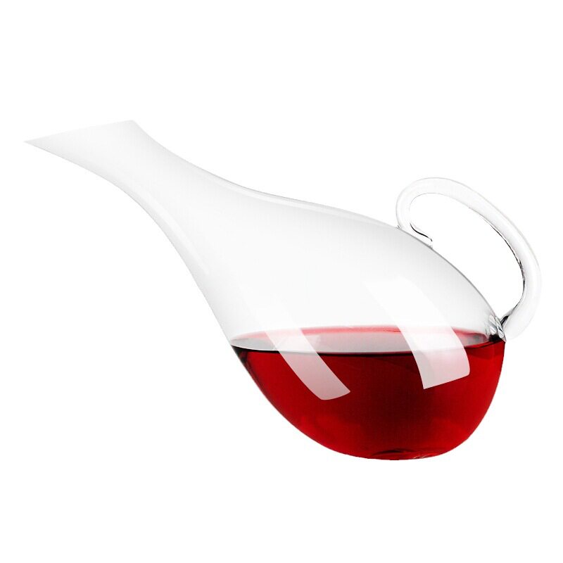 Factory Price Direct Supply Glass Decanter Wine Pourer with Handle Oblique Wine Dispenser Creative Wine Wine Wine Gift Pack