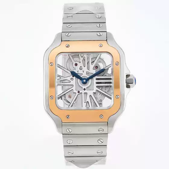 Cross-Border Foreign Trade Kajia Square Santos Fully Automatic Non-Mechanical Watch Women's Watch New Roman Hollow Simple Men's Watch