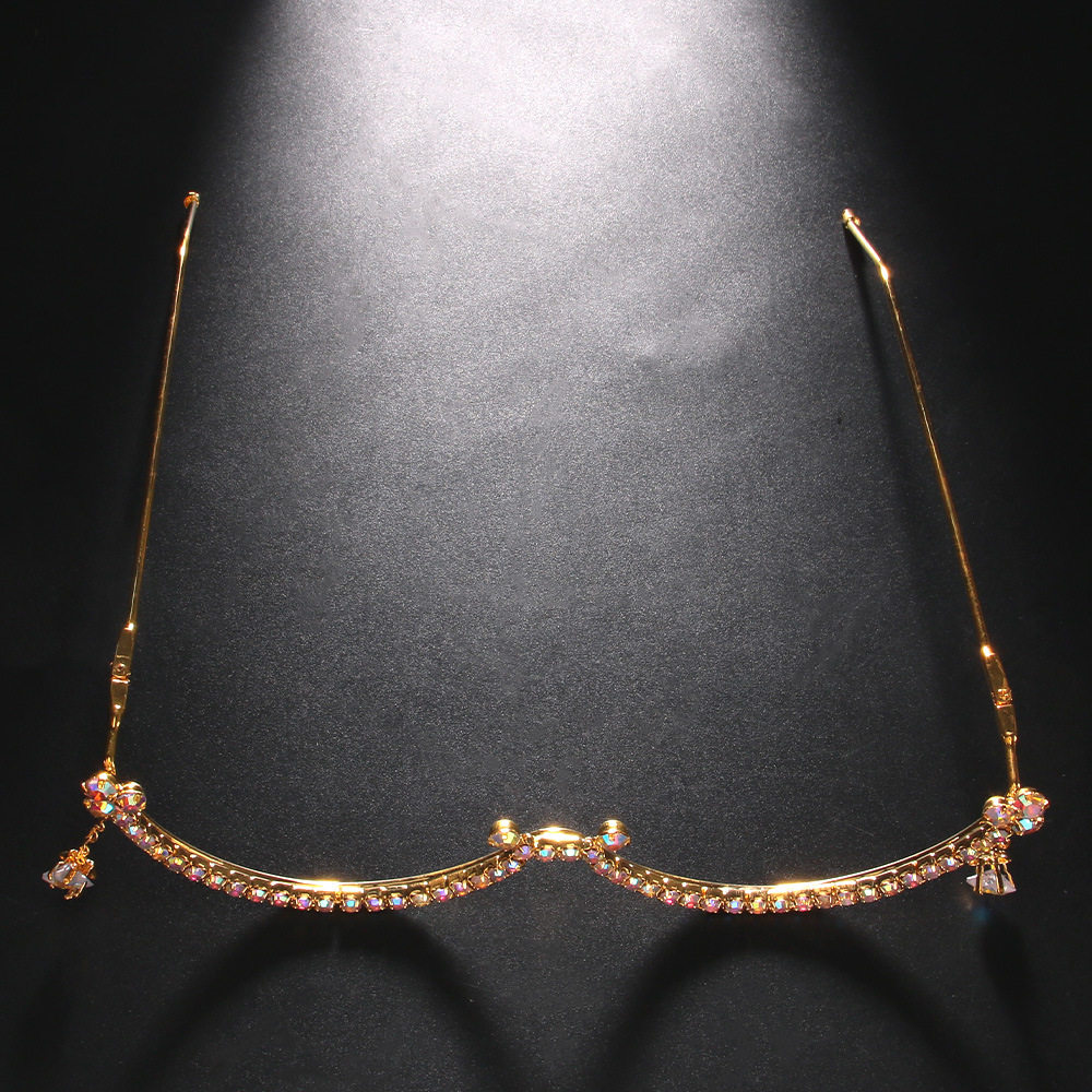 AliExpress New Rhinestone Tassel Glasses frame Fashion Diamond Street Shooting All-match Glasses Chain Eyeglass frame