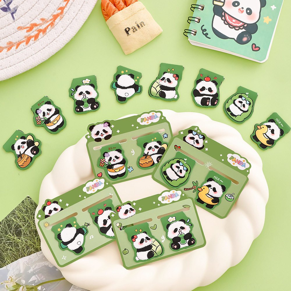 Cartoon Panda Magnetic Bookmark Student Reading Mark Book Page Clip High-Looking Cute Reward Stationery Gift