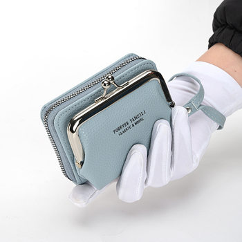 Simple wallet women's short thin small student wallet 2024 New cute niche coin purse coin bag
