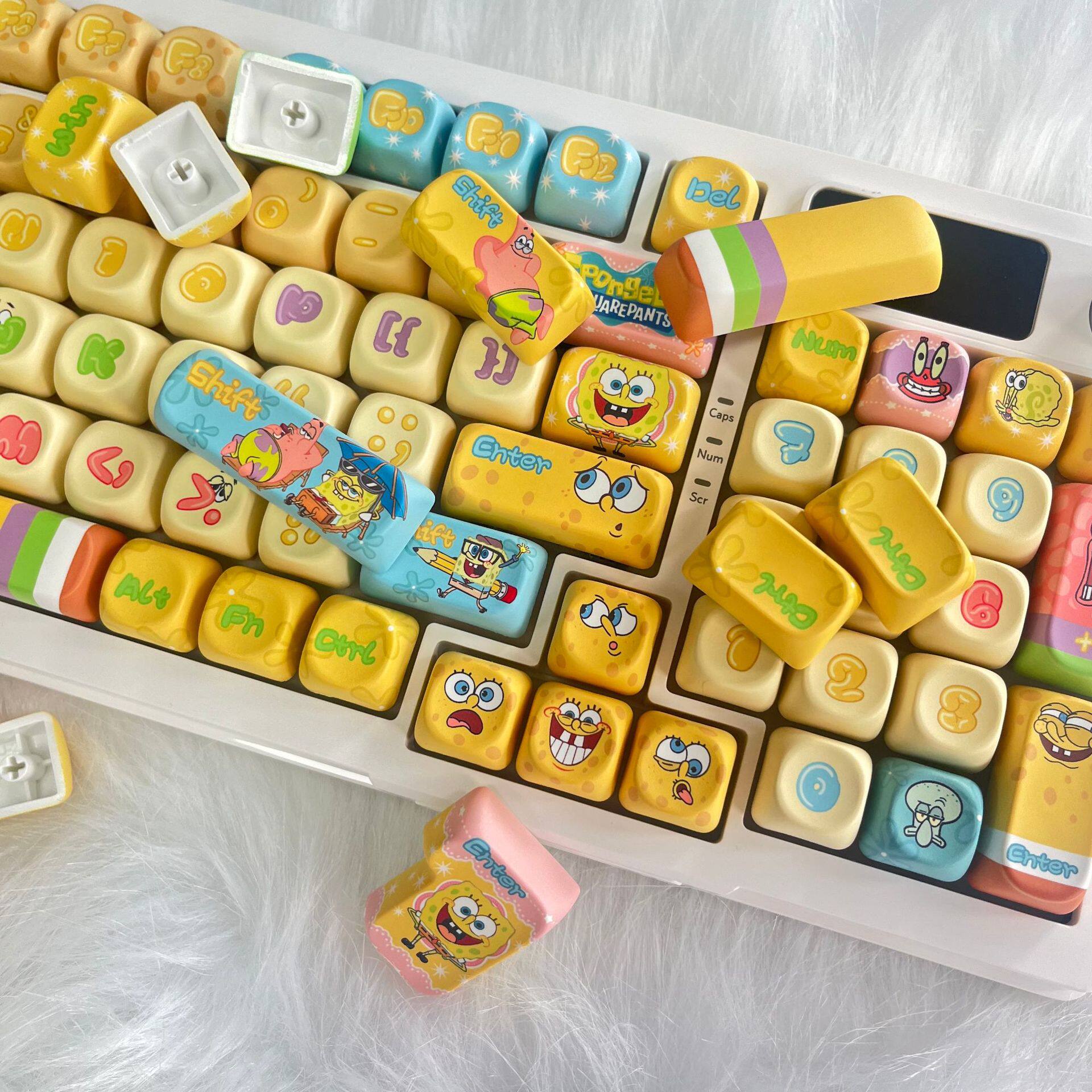 New Spongebob Squarepants Custom Keycaps Moa/Original Anime High-Value Cute Wired Gaming Computer Accessories