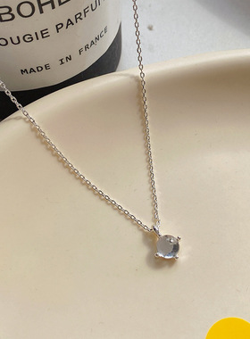 韩版微镶圆形几何锁骨链简约时尚轻奢风项链女优雅气质配饰饰品