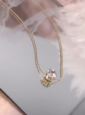 锆石项链迷你小圆钻吊坠项链女轻奢感小众设计清新锁骨链新款