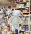 D floral white bunny charm - new arrival