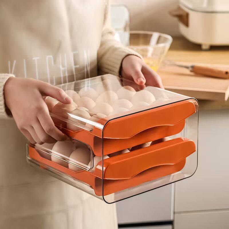 Refrigerator Egg Storage Box Household Stackable Egg Tray Kitchen Egg Box Drawer-Type Crisper Double-Layer Egg Rack