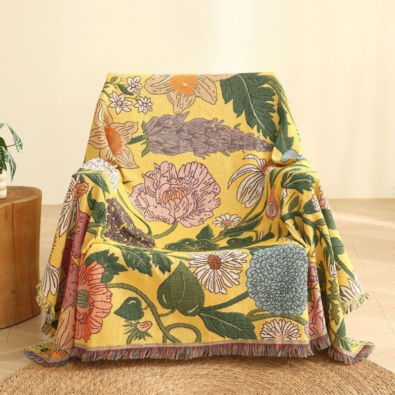 [Fine thread cotton yarn-dyed cover towel] Retro American sofa cover cloth three-dimensional thickened light luxury sofa cover