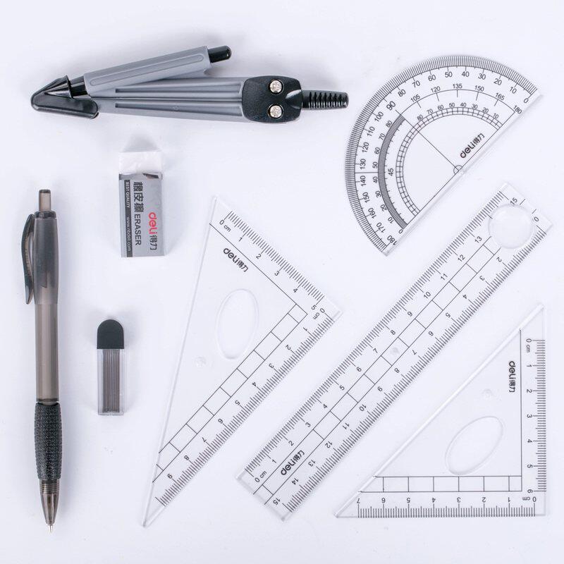 Deli Stationery 9591 student drawing suit drawing geometric figure compasses ruler suit student stationery set ruler