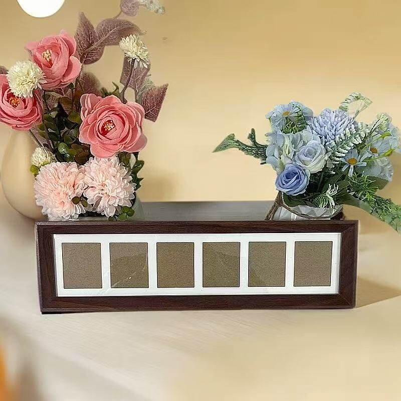 Cultural and Creative Stamps, Multi-Gold Picture Frames, Six-Frame Wooden Mortise and Tenon Calligraphy and Painting Photo Frames, Rmb Decorative Paintings