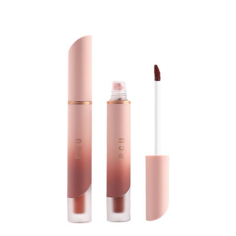 Cross-border explosions PCU powder tube matte matte lip glaze non-stick cup does not fade vintage cream lip mud nude makeup lipstick