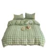 Cotton yarn-dyed washed cotton four-piece bedding Japanese-style unprinted factory cotton bedding wholesale supply