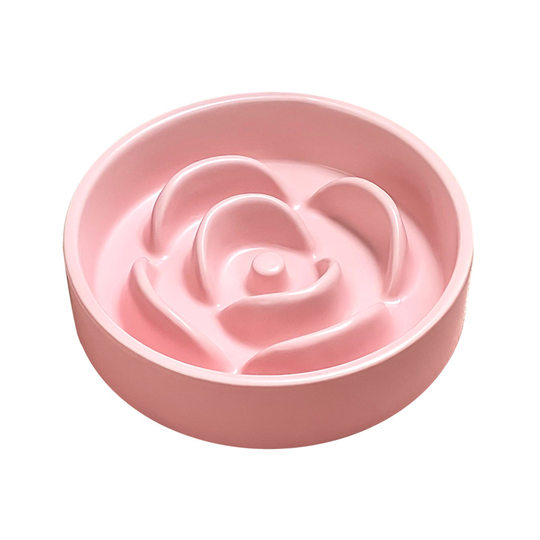 Creative Matte Petals Slow Food Bowl Anti-choking Slow Food Bowl Ceramic Pet Bowl Anti-knock Bowl Cat Food Bowl Cat Bowl Dog Bowl