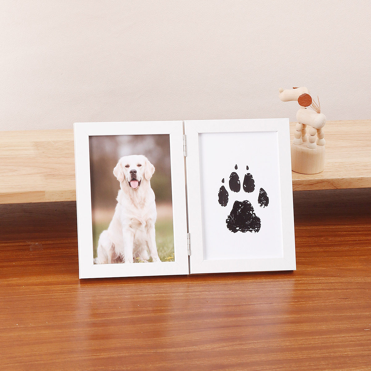 Cross-Border Pet Hand and Foot Print Photo Frame Table Double 6inch 7inch Baby Hand and Foot Print DIY Commemorative Frame Wholesale