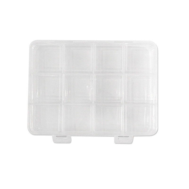 Nail Art Jewelry Storage Box 12 Compartments Empty Box Transparent Diamond Box Wearable Nail Polish Multi-Functional Nail Art Tool Wholesale