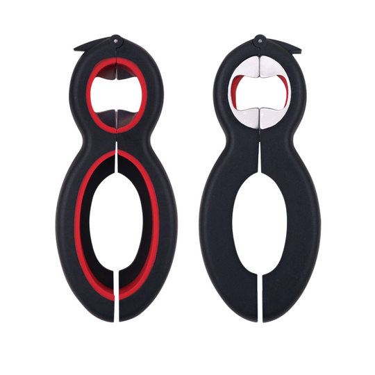 Factory in stock multi-functional six-in-one bottle opener 8-word bottle opener stainless steel can opener kitchen gadget
