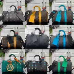 New Trendy Brand Genuine Leather Men's Shoulder Bag, Fashionable and Versatile Crossbody Bag, Multifunctional Large Capacity Keepall Business Bag