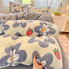 Thickened Snowflake Velvet Four-Piece Winter Coral Milk Velvet Quilt Cover Double-Sided Velvet Bed Sheets Quilt Cover Three-Piece Fitted Bed Sheets Set