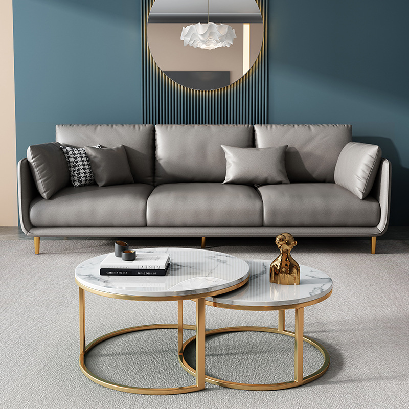 简约沙发客厅小户型科技布双人直排三人位简易布艺沙发出租屋家具