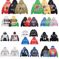 26Fw In-Stock Vale Forever American High Street Heavy-Duty Embroidery Rhinestone Zipper Hoodie Sweatshirt Couple Style Trendy
