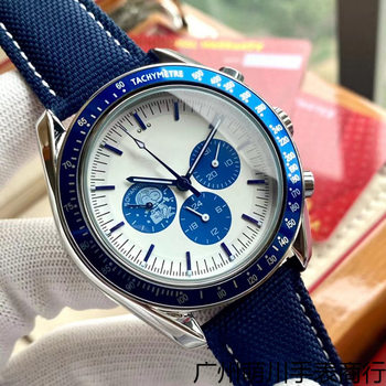 Automatic mechanical watch european speedmaster six-pin white face fully automatic mechanical watch aaa