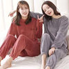 Fairy Warm Pants Set Warm Suit Women's Thick Coral Fleece Home Suit Outer Wear All-match Loose Lazy Suit