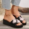 Cross-Border Large Size Export Slippers Women's Shoes 2025 Summer Outer Wear Non-Slip Thick-Soled Wedge Heel Ethnic Style Beach Sandals