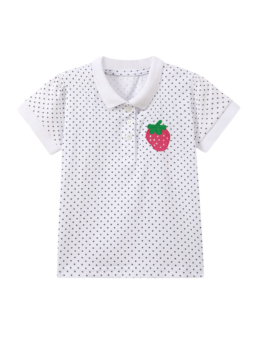 Kids' Summer Short-Sleeve Polo Shirt, Girls' Cotton Stylish Top