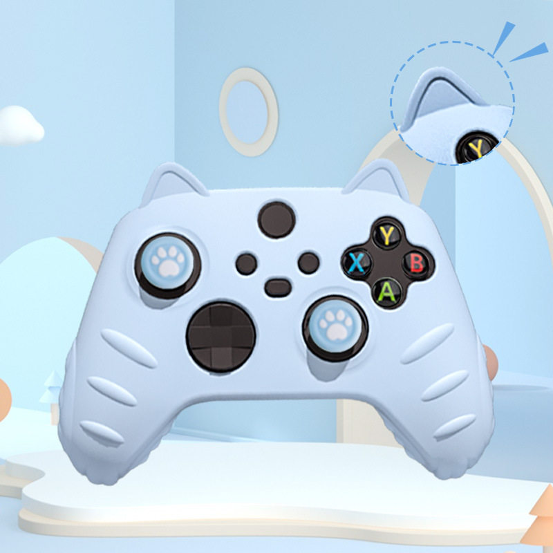 Xbox Series X Protective Shell Xss Game Controller Silicone Cover Cute Cat Ears All-Inclusive Soft Shell Accessories