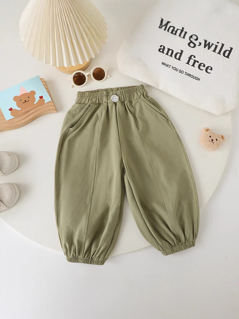 Celana anti nyamuk tipis bayi dan anak musim panas, celana lantern uniseks, celana panjang AC dengan manset