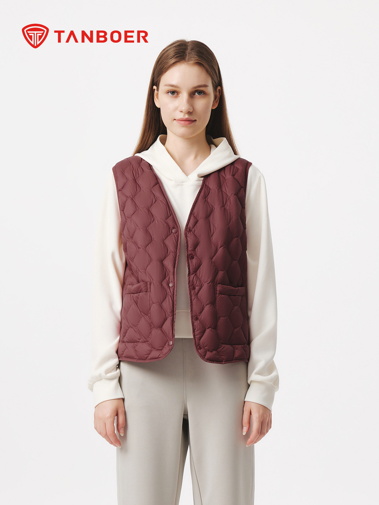 Tambor down Jacket Lightweight Women's Short V Neck Spring Autumn Winter Inner Liner Jacket Tb5330112Z