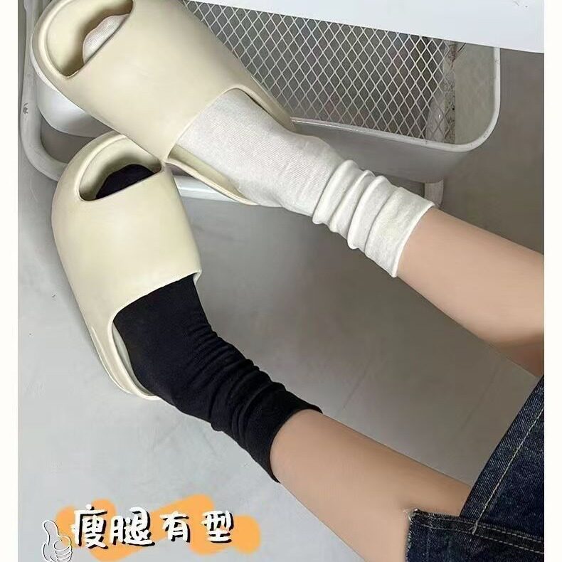 高颜值白袜子女士中筒夏季透气吸汗防臭薄款堆堆袜潮松口月子袜女