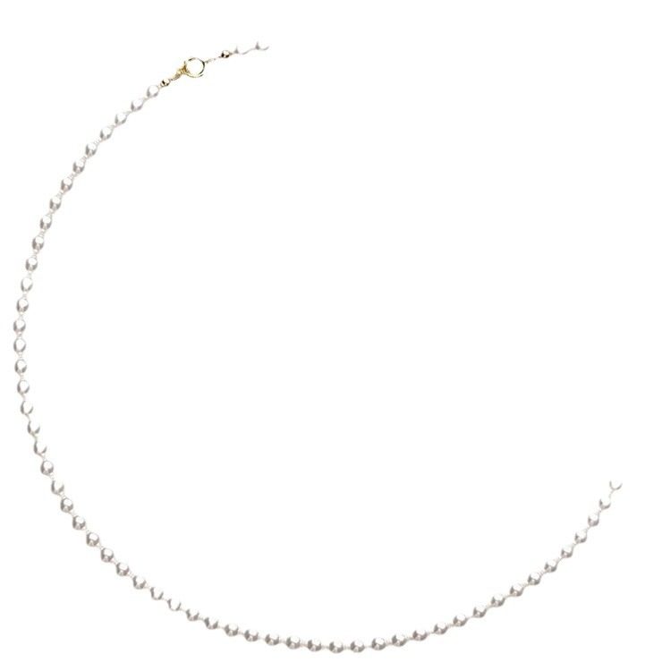 full size! Shi Jia baby Pearl Necklace Women's Overlapping Double Clavicle Necklace Extremely Small French Collar