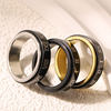 Cross-border Hot Selling Roman Numerals Titanium Steel Ring Rotatable Stainless Steel Creative Ring New Student Personality All-match