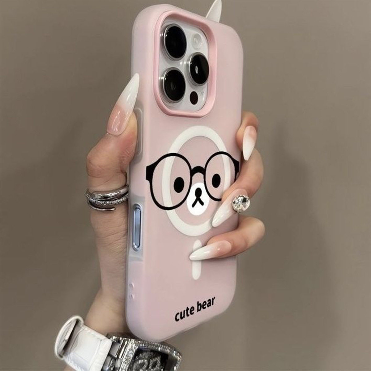 Magnetic Jelly Two-In-One Mobile Phone Case Magsafe All-Inclusive Apple Phone Case Summer High-End Painted 16Pm Case