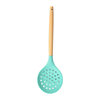 Household kitchen filter colander hot pot spoon lengthened wooden handle Silicone Strainer water filter spoon fried filter screen slag