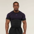 Purple mesh short sleeves-purple logo