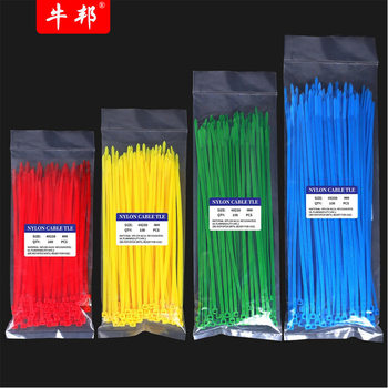 Wholesale Nylon Cable Ties Self-Locking Black and White Colored Fastening Buckle Binding Straps for Cross-Border Foreign Trade