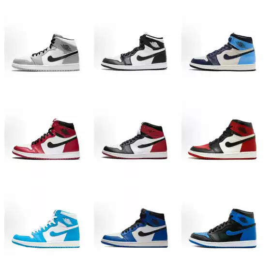 Putian Cross-Border Exclusive Aj1 Mid-High Top Basketball Shoes in Ash Mocha Black and Red Toe Unisex Sports Shoes