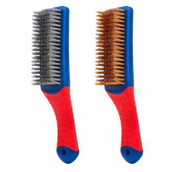 Stainless Steel Wire Brush Copper-Plated Wire Brush Rust Removal Gap Rubber Handle Barbecue Iron Brush Cleaning Copper Wire Brush Wholesale Price