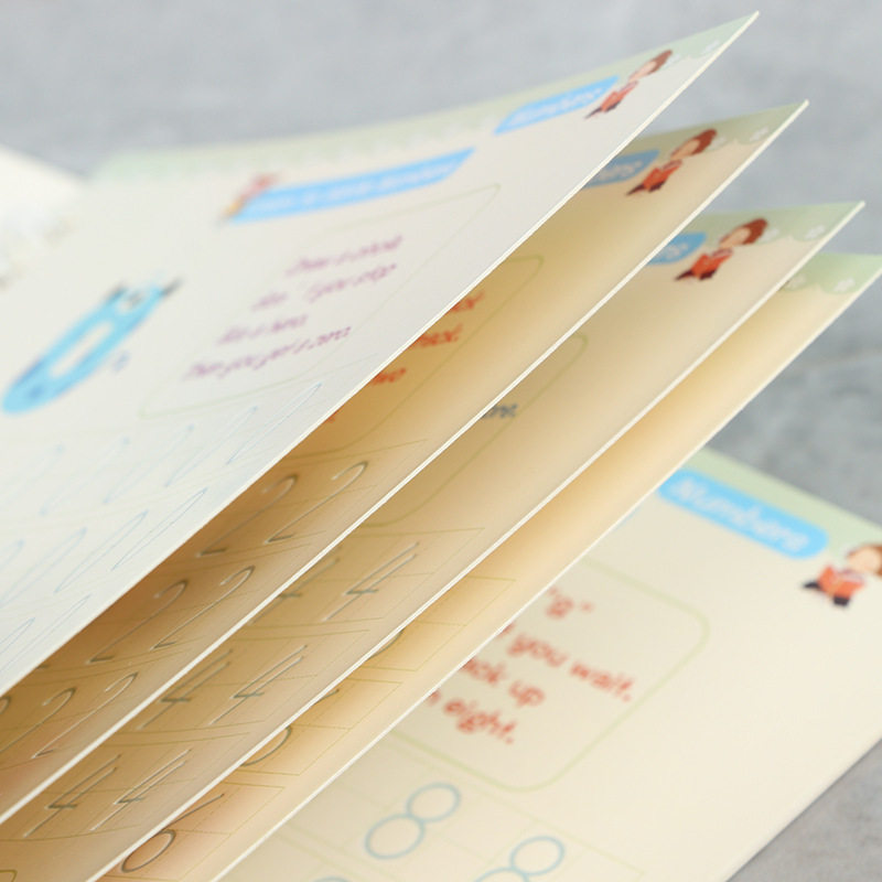 Children's pen control training stickers white card groove hard pen magic stickers fun calligraphy practice all English children copybook wholesale