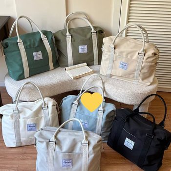 Portable Lightweight Storage Bag for Women, Large-Capacity Fitness Bag, Travel Boarding Business Trip Luggage Bag, Student Commuting Tote Bag