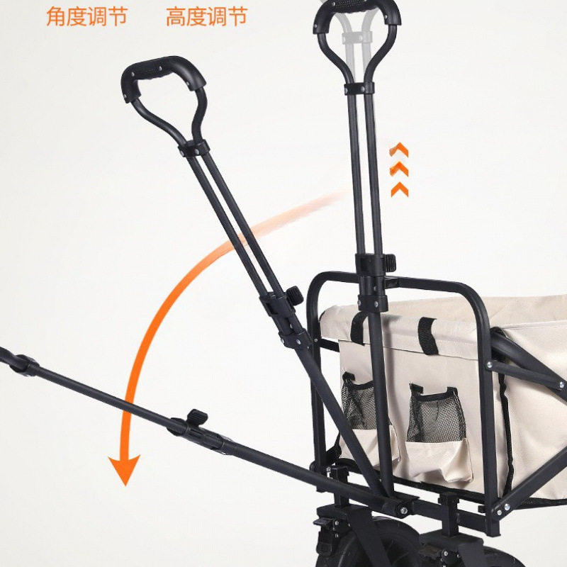 Outdoor Camping Cart Folding Cart Camping Trailer Portable Shopping Cart Children's Sit-Down Cart