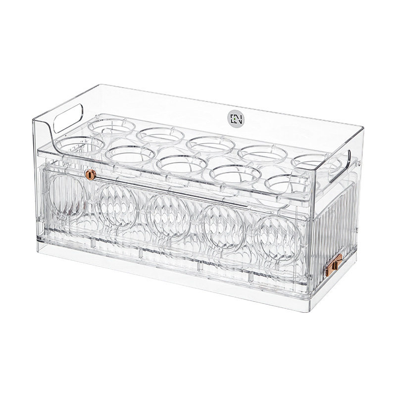 Transparent Egg Storage Box Refrigerator Side Door Multi-Layer Storage Rack Large Capacity Kitchen Food-Grade Egg Tray Storage Organizer