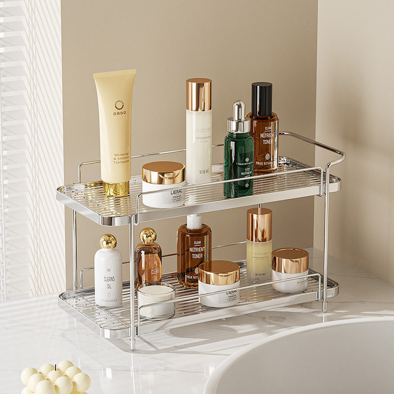 Cream Style Bathroom Toilet Storage Rack Toilet Toilet Wash Countertop Storage Rack Desktop Cosmetics Rack