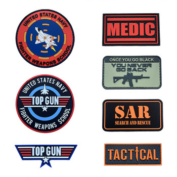 Customizable Pvc Velcro Badge Armband Medical Rescue Standard Military Fan Morale Badge Clothing Patch Backpack Patch