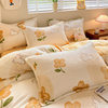 Small Fresh Milk Velvet Four-piece Set Flannel Dormitory Three-piece Set Thickened Crystal Velvet Coral Velvet Bedding