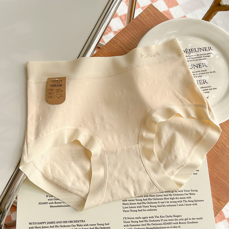 60支新疆棉7A抗菌女士纯棉内裤a类婴儿纯棉底裆中腰简约女士内裤