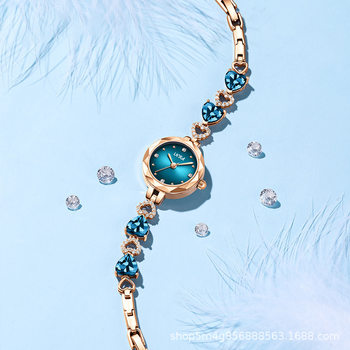 Fashion Luxury French Bracelet Watch Ins Style Small Dial Chain 1401 Ocean Blue Ladies High-End Watch