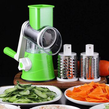 Cross-Border Multifunctional Rotary Vegetable Cutter, Hand-Cranked Kitchen Shredder, Household Grater, Vegetable Slicer, Multi-Purpose